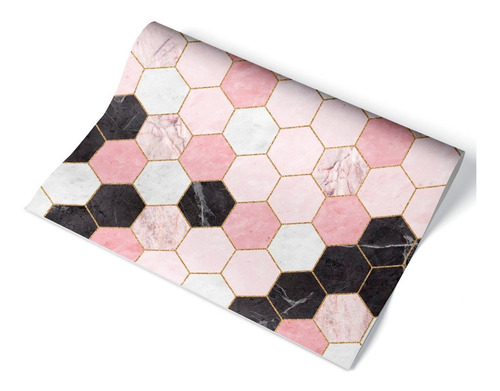 Imagen 2 de 8 de Vinilos Decorativos Pared Marmol Hexagonos