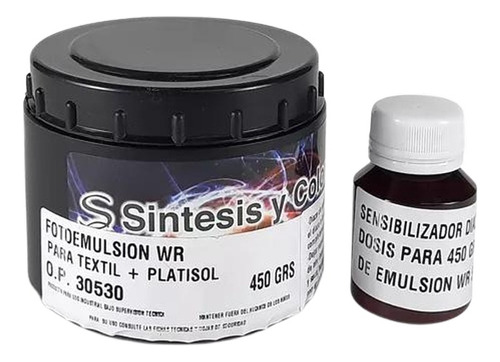 Emulsion  Plastisol Y Acuosa  Diazo X 450gr Serigrafia Syc 