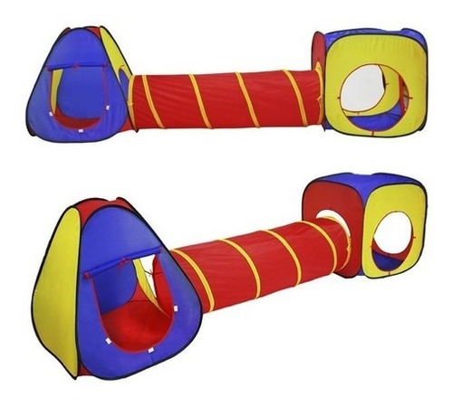 Imagen 2 de 6 de Juego Túnel Carpa Y Cubo Infantil Niños Fácil Armado Diginet