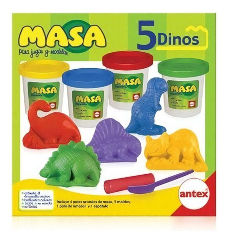 Juguete Para Masa Y Plastilina Antex Dinos