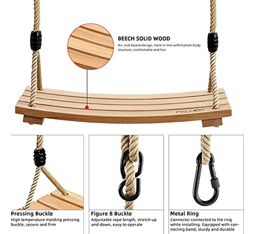 Pellor Juego De Columpio De Madera Para Interiores Y Exterio