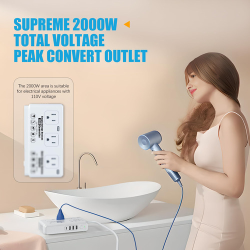 Adaptador Convertidor De Voltaje 220v A 110v Para Viaje