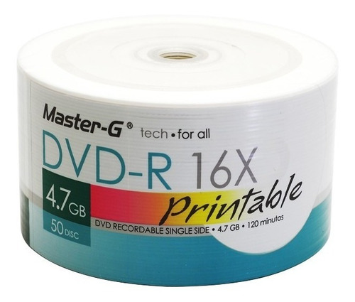 Dvd Virgen Imprimible Master-g 4,7gb 16x Bulk 50 Unidades