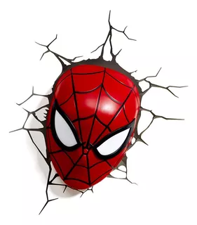Spiderman Lampara De Pared 3d, Máscara Marvel
