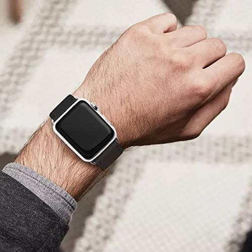 Banda Para Reloj Apple Watch 44mm Cuero Genuino Negro