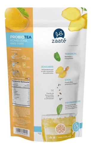 Té Kombucha Mango Jengibre Sin Azúcar Zaaté 700g