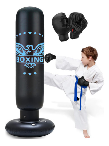 Saco De Boxeo Inflable Niños De 63 Pulgadas Saco De Bo...