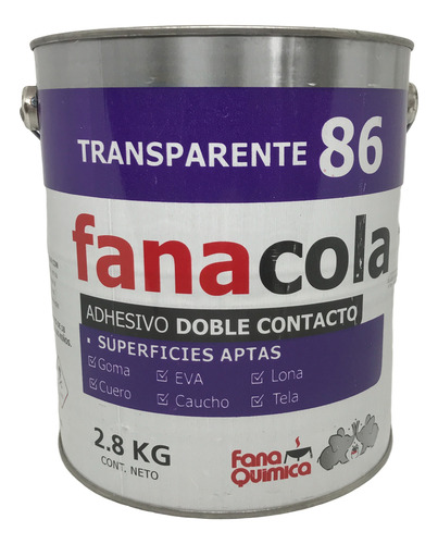 Adhesivo De Contacto Transparente Fana 86x2,8kg