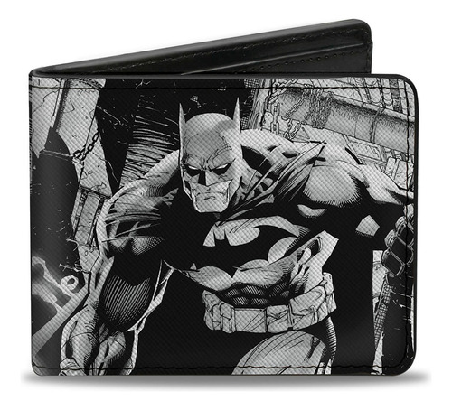 Billetera Batman Hush Piel Vegana Blanco Y Negro Diseño De La Tela Liso