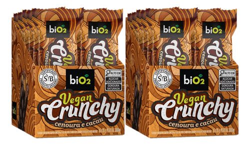 Kit 2x Vegan Crunchy Bar Cenoura E Cacau 10 X 28g Bio2