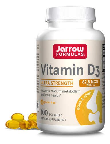 Suplemento Jarrow Formulas Vitamina D3 2500 Ui Softgels 100