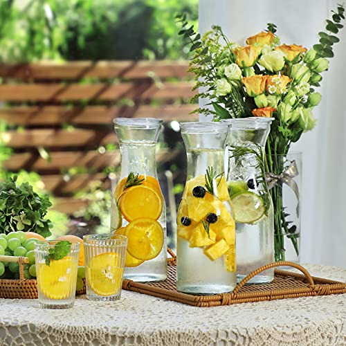 Juego De 2 Jarras De Vidrio Con Tapas, Jarra De Agua De 1 L
