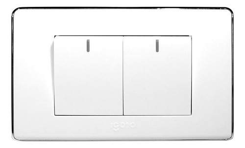 Interruptor Igoto Doble Modelo A6022 Largo Color Blanco