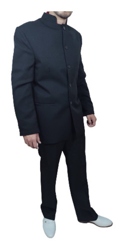 Imagen 6 de 10 de Ambo Traje Hombre Cuello Mao Corte Clásico