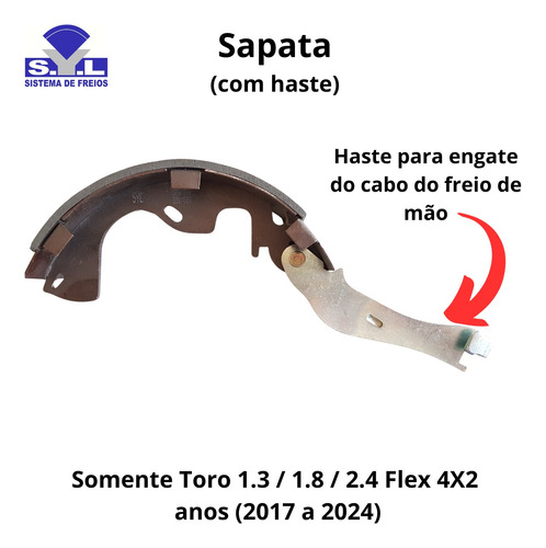 Tambores E Sapatas Com Hastes Toro 1.3 / 1.8 / 2.4 (flex)