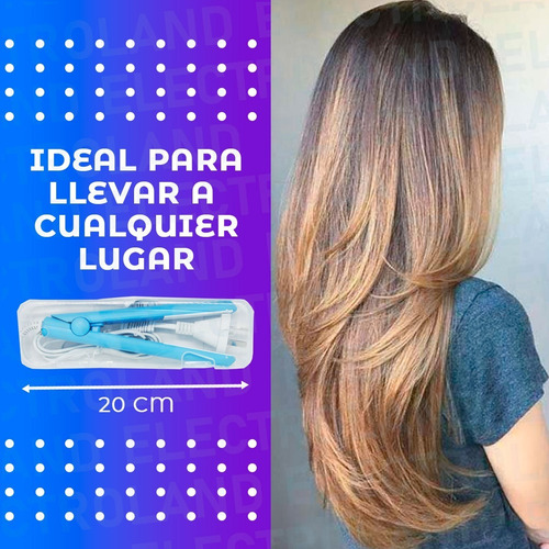 Imagen 6 de 10 de Mini Planchita De Pelo Ceramica Viaje Estuche Colores Oferta