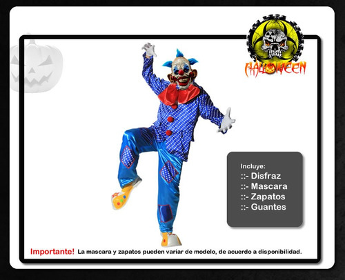 Disfraz De Payaso Diabolico Para Halloween Y Dia De Muertos