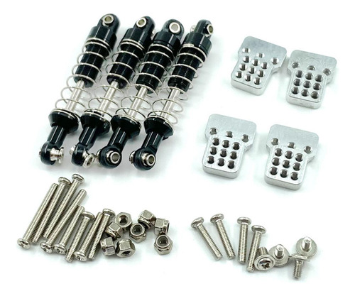 4x Amortiguador De Metal Soporte De Torres De Choque Negro