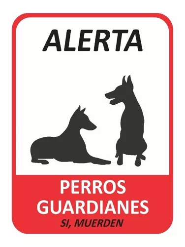 Cartel Seguridad Industrial Cuidado Con El Perro 22x26 Cm