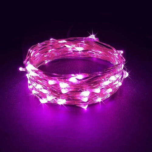 Guirnalda Alambre Micro  Led Rosa Exterior 3 Metros Deco