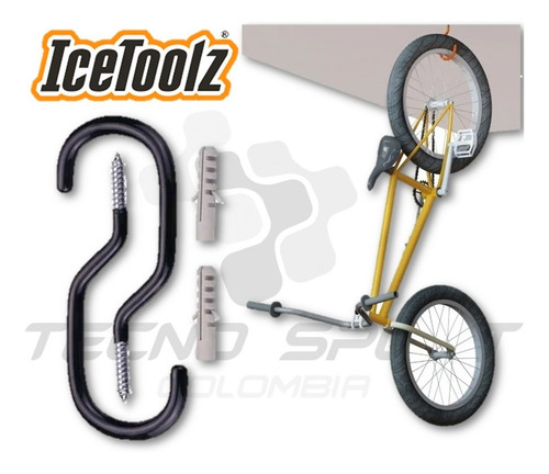Imagen 5 de 9 de Gancho Colgar Bicicleta Pared Ó Techo Soporte Organizador