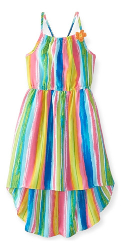 Vestido Niña Liviano Multicolor Fiesta Uso Diario Talla 14