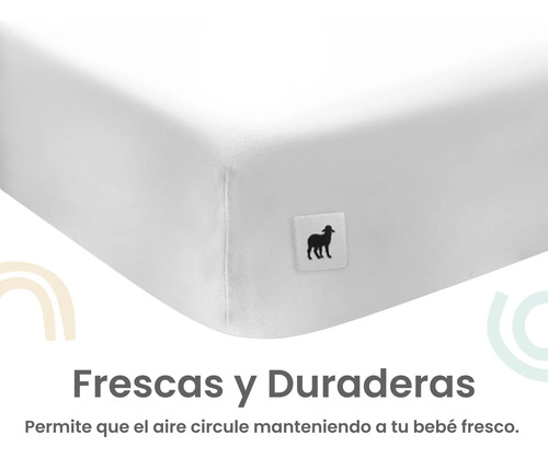 Nap, Set De 2 Sabanas De Cajón Para Colecho (70x100) Algodón Blanco Liso