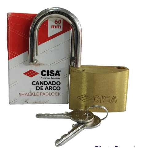 Candado Cisa Aro 60mm Arco 2 Llaves Original 2 Llaves