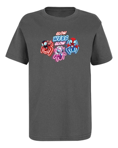 Marvel Playera Infantil Spidey Glow Web Producto Oficial