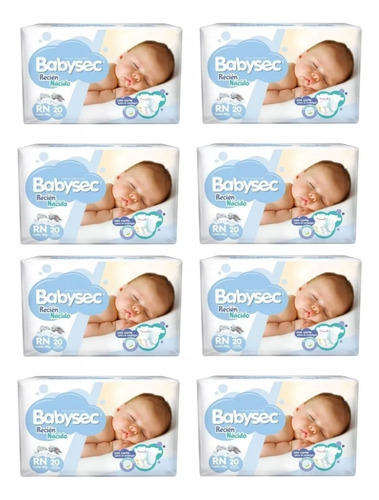 Babysec Recien Nacido Super Suave X 160 Un. Hasta 4 Kg.