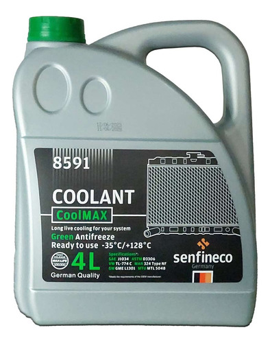 Refigerante Coolant Verde 50/50 Senfineco 4 Lts 