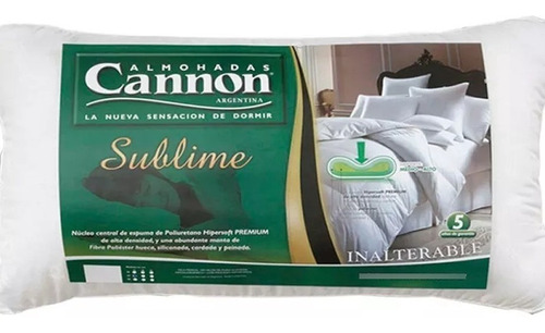 Almohada Sublime  Cannon  070x040 Funda Garantia  Colchonshop 