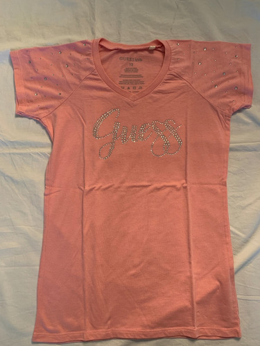 Remera Guess Importada Con Detalles De Strass