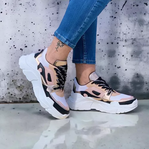 Zapatillas Sneakers Con Plataforma Alta Mujer Moda 2018 - $ 1.300