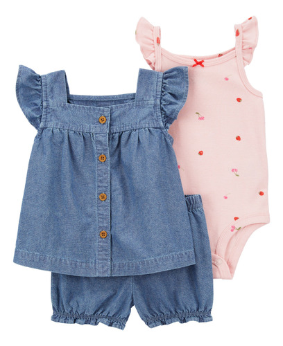 Conjunto De 3 Piezas Con Short, De Bebé 1q467210 | Carters ®