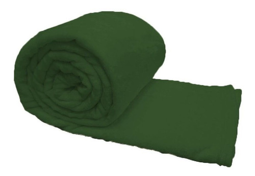 Frazada Mantra Microfibra color verde musgo con diseño liso de 220cm x 160cm