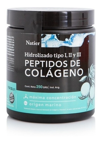 Peptidos Colageno Hidrolizado Marino En Polvo  Natier 250grs