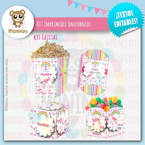 Unicornios Kit Imprimible Cumpleaños ¡con Texto Editable!