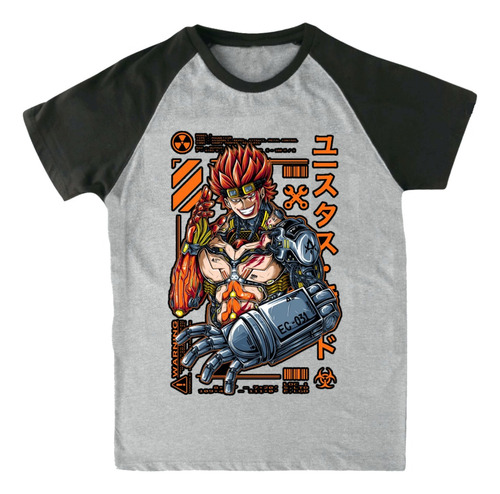 Remera Ranglan Gris One Piece - Kidd - Mecha Anime