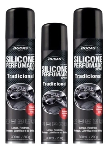 Imagem 1 de 6 de Silicone Spray Perfumado Bucas Rodabrill Tradicional Kit C/3