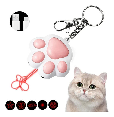 Puntero Láser Para Gatos Usb Modelo Patita (llavero)