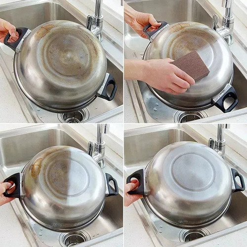 9 Ollas De Acero Inoxidable Para Limpiar Con Esponja, Platos