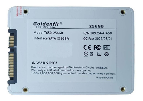 Imagen 4 de 4 de Disco Sólido Ssd Interno Goldenfir T650-512gb Blanco Sata 3