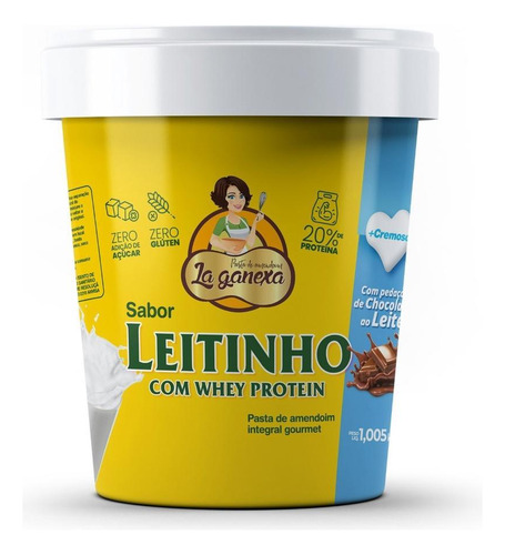 Pasta De Amendoim Leitinho Com Whey Protein 1kg La Ganexa