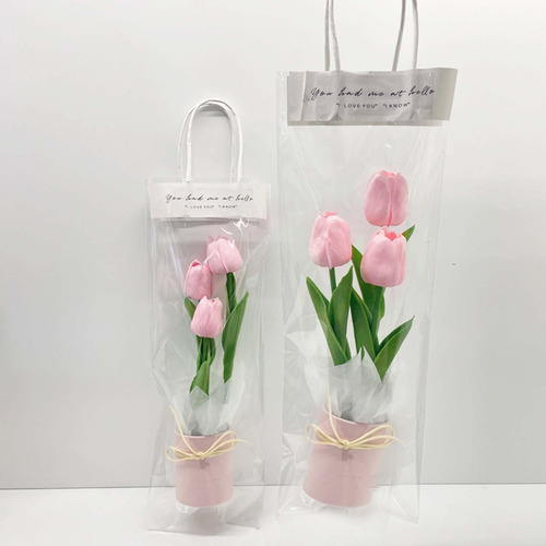 Flores De Tulipanes Artificiales En Maceta Decoración De