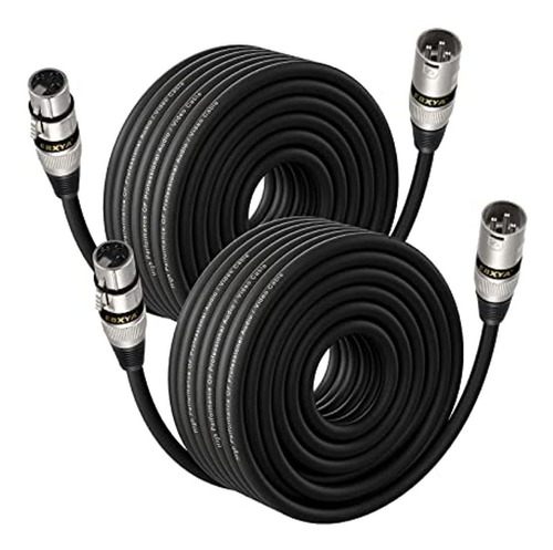 Ebxya Xlr Cable 50 Ft 2 Pack, Cable Dmx Equilibrado Micrófon