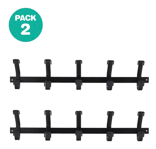 Imagen 1 de 6 de Set 2 Perchero Pared Industrial Moderno Metal 5 Brazos