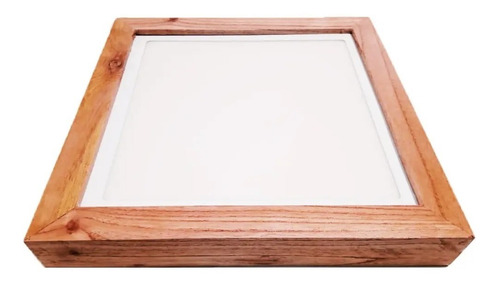 Plafon Aplique Madera Led 24w Luz Fría 32x32 Cm Interior 