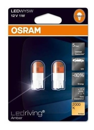 Bombillos (x2) Osram 158 Led Direccional Wy5w Ambar Premium