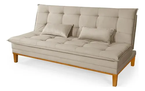 Sofá Cama 1 80 Bege Confort Divino Retrátil Moderno Sofás Brasil Reclinável Moderno Confortável Direto De Fabrica Liso